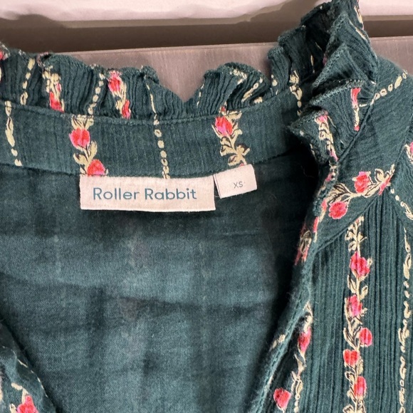 Roller Rabbit Garnet Mateaus Dark Green Stripe Cotton Dress - Picture 6 of 11